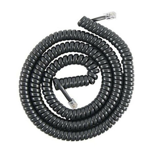 Power Gear Coiled Telephone Cord, 12 Ft., Black, 27639